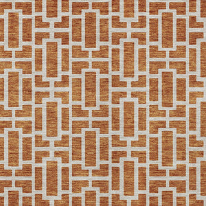 Homeroots 3' Artichoke Green And Ivory Geometric Washable Area Rug For Indoor And Outdoor Spaces 5' X 8' Polyester 594882