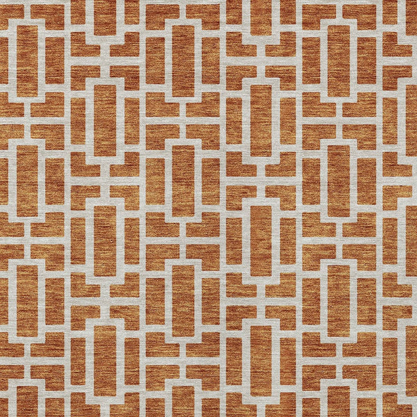 Homeroots 3' Artichoke Green And Ivory Geometric Washable Area Rug For Indoor And Outdoor Spaces 5' X 8' Polyester 594882