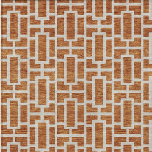 Homeroots 3' Artichoke Green And Ivory Geometric Washable Area Rug For Indoor And Outdoor Spaces 8' X 10' Polyester 594884