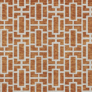 Homeroots 3' Artichoke Green And Ivory Geometric Washable Area Rug For Indoor And Outdoor Spaces 9' X 12' Polyester 594885