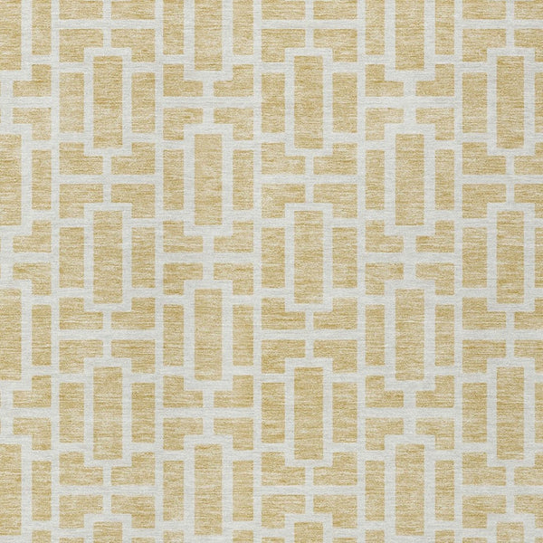 Homeroots 3' Artichoke Green And Ivory Geometric Washable Area Rug For Indoor And Outdoor Spaces 3' X 5' Polyester 594887
