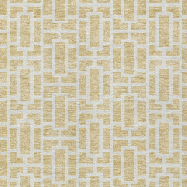 Homeroots 3' Artichoke Green And Ivory Geometric Washable Area Rug For Indoor And Outdoor Spaces 8' X 10' Polyester 594890