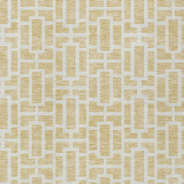 Homeroots 3' Artichoke Green And Ivory Geometric Washable Area Rug For Indoor And Outdoor Spaces 10' X 14' Polyester 594892