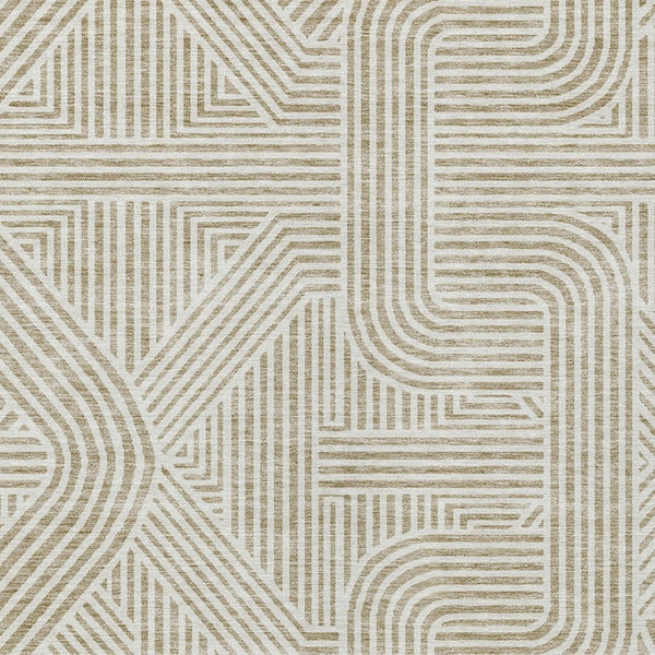 Homeroots 3' Artichoke Green And Ivory Abstract Washable Area Rug For Indoor And Outdoor Spaces, Durable Style 5' X 8' Polyester 594900