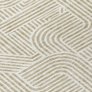 Homeroots 3' Artichoke Green And Ivory Abstract Washable Area Rug For Indoor And Outdoor Spaces, Durable Style 8' X 10' Polyester 594902