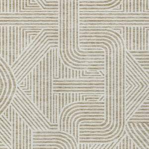 Homeroots 3' Artichoke Green And Ivory Abstract Washable Area Rug For Indoor And Outdoor Spaces, Durable Style 10' X 14' Polyester 594904