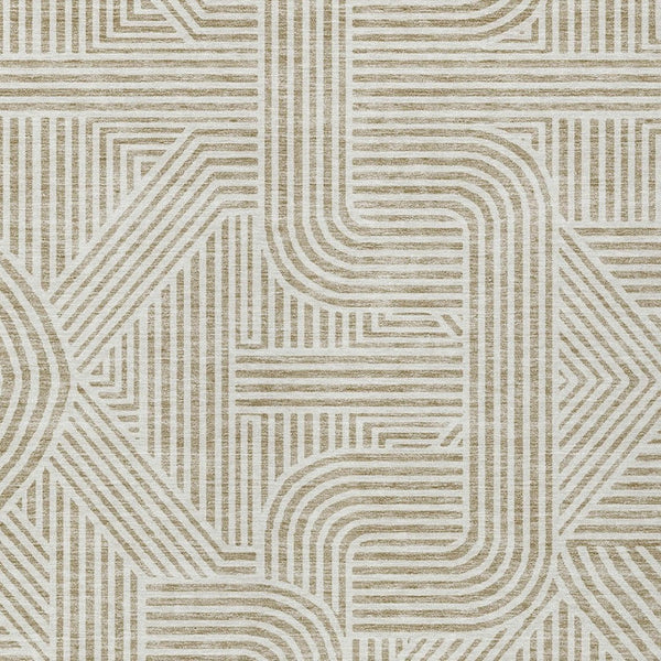 Homeroots 3' Artichoke Green And Ivory Abstract Washable Area Rug For Indoor And Outdoor Spaces, Durable Style 10' X 14' Polyester 594904