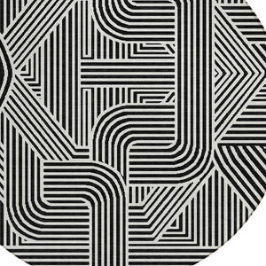 Homeroots 3' Artichoke Green And Ivory Abstract Washable Area Rug For Indoor And Outdoor Spaces, Durable Style 8' Round Polyester 594907