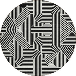 Homeroots 3' Artichoke Green And Ivory Abstract Washable Area Rug For Indoor And Outdoor Spaces, Durable Style 8' Round Polyester 594907