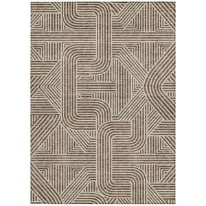 Homeroots 3' Artichoke Green And Ivory Abstract Washable Area Rug For Indoor And Outdoor Spaces, Durable Style 3' X 5' Polyester 594911