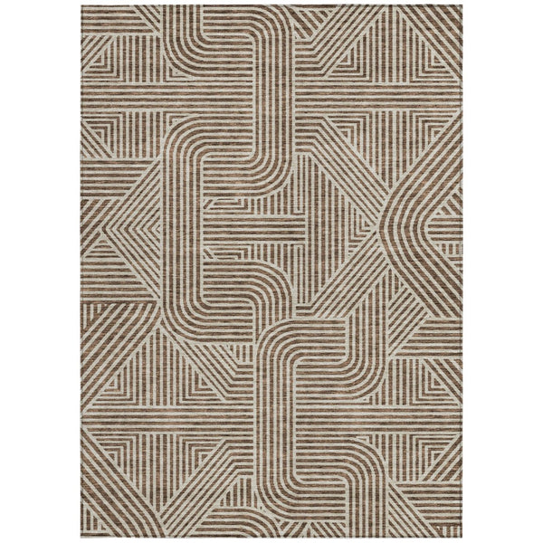 Homeroots 3' Artichoke Green And Ivory Abstract Washable Area Rug For Indoor And Outdoor Spaces, Durable Style 3' X 5' Polyester 594911