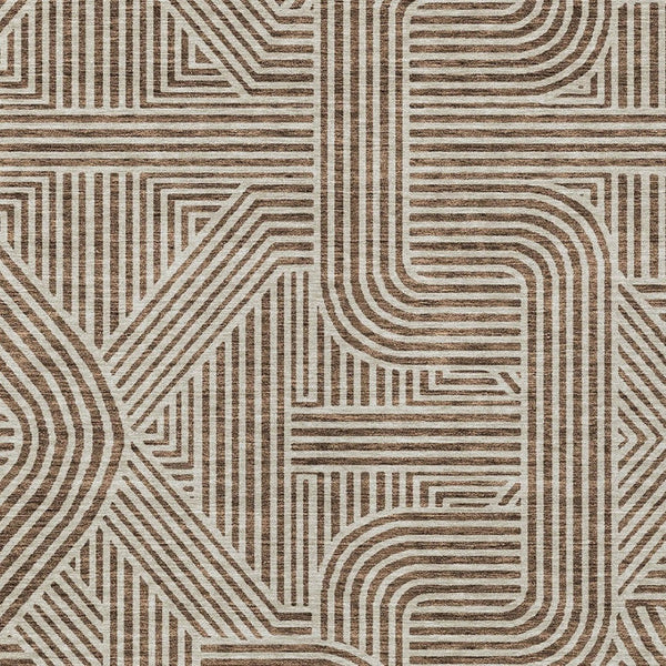 Homeroots 3' Artichoke Green And Ivory Abstract Washable Area Rug For Indoor And Outdoor Spaces, Durable Style 5' X 8' Polyester 594912