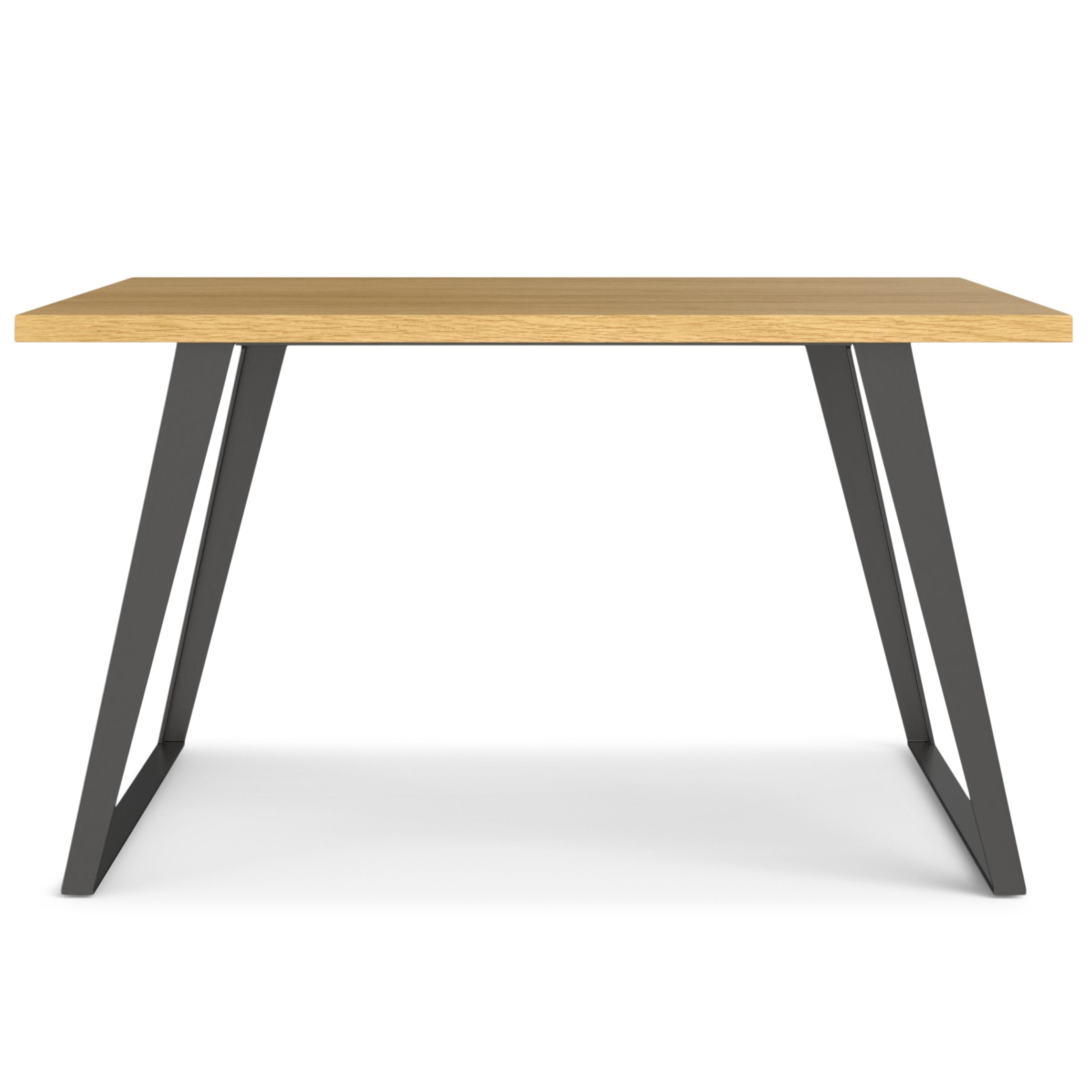 Lowry Square Dining Table with Solid Walnut Veneer Top, Industrial Gra