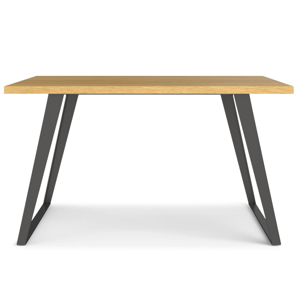 English Elm Lowry Handcrafted Modern-Industrial Dining Table - Oak Veneer & Iron Legs For Versatile Style B136P266906