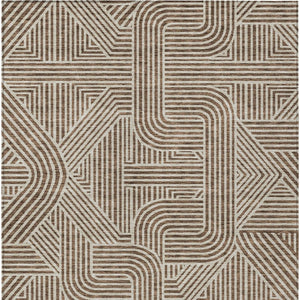 Homeroots 3' Artichoke Green And Ivory Abstract Washable Area Rug For Indoor And Outdoor Spaces, Durable Style 8' X 10' Polyester 594914