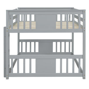 English Elm Full Over Bunk Bed Pine Frame Gray Finish Kids Guest Room Sleep Solution LT100207AAE