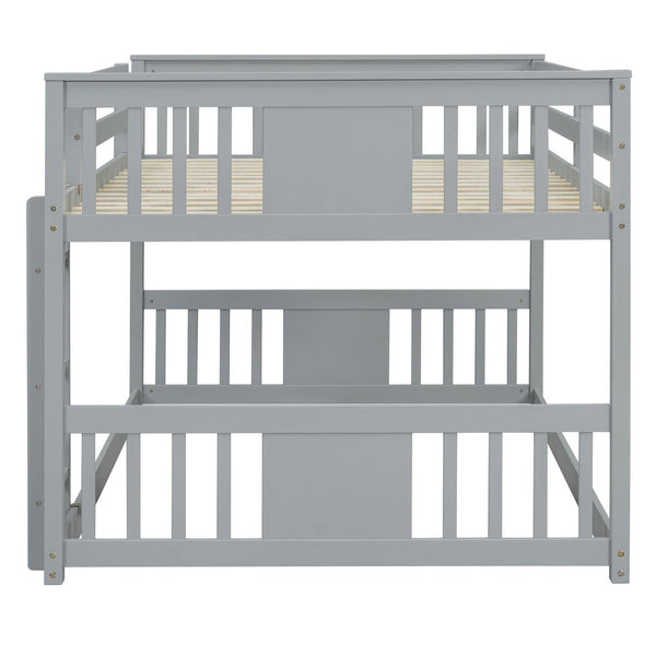 English Elm Full Over Bunk Bed Pine Frame Gray Finish Kids Guest Room Sleep Solution LT100207AAE