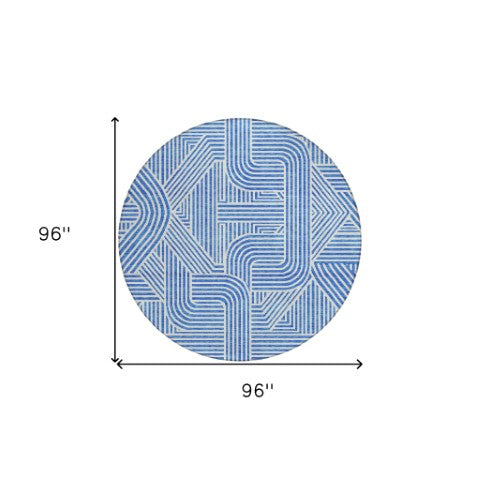 Homeroots 3' Artichoke Green And Ivory Abstract Washable Area Rug For Indoor And Outdoor Spaces, Durable Style 8' Round Polyester 594919