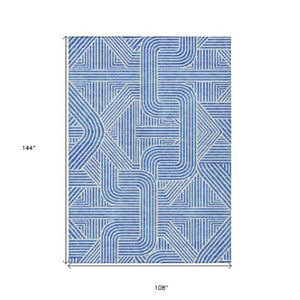 Homeroots 3' Artichoke Green And Ivory Abstract Washable Area Rug For Indoor And Outdoor Spaces, Durable Style 9' X 12' Polyester 594921