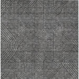 HomeRoots 5' Charcoal and Gray Abstract Area Rug - Stylish, Durable, Washable Indoor/Outdoor Design for Versatile Spaces 5' X 8' 594924