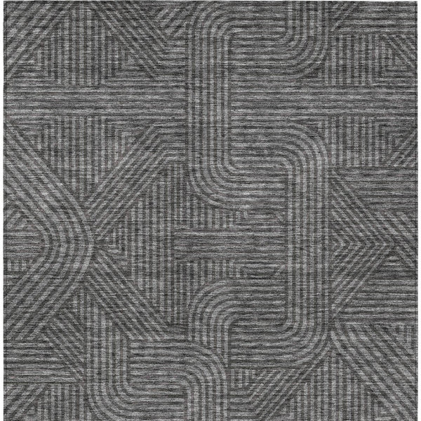 HomeRoots 5' Charcoal and Gray Abstract Area Rug - Stylish, Durable, Washable Indoor/Outdoor Design for Versatile Spaces 5' X 8' 594924