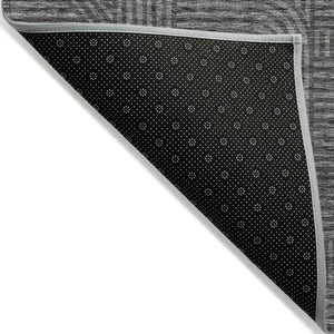 HomeRoots 5' Charcoal and Gray Abstract Area Rug - Stylish, Durable, Washable Indoor/Outdoor Design for Versatile Spaces 5' X 8' 594924