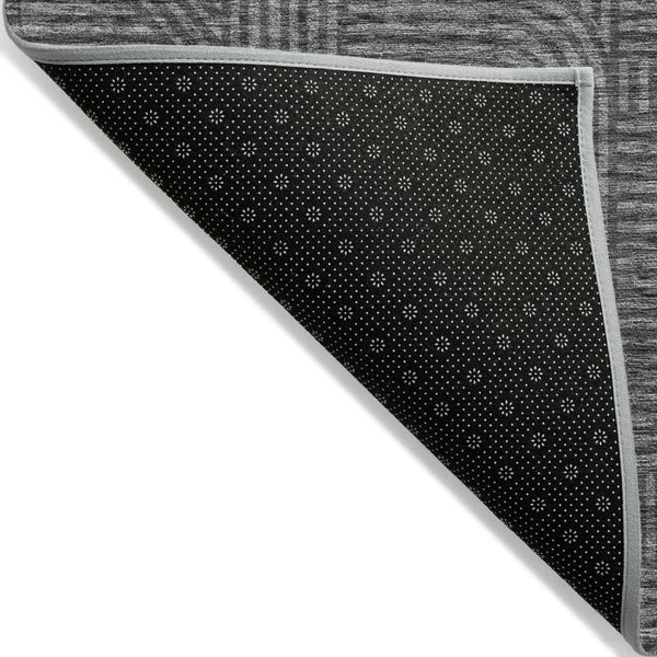 HomeRoots 5' Charcoal and Gray Abstract Area Rug - Stylish, Durable, Washable Indoor/Outdoor Design for Versatile Spaces 5' X 8' 594924