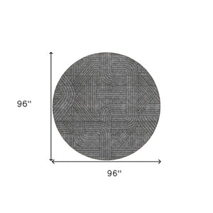 Homeroots 3' Artichoke Green And Ivory Abstract Washable Area Rug For Indoor And Outdoor Spaces, Durable Style 8' Round Polyester 594925