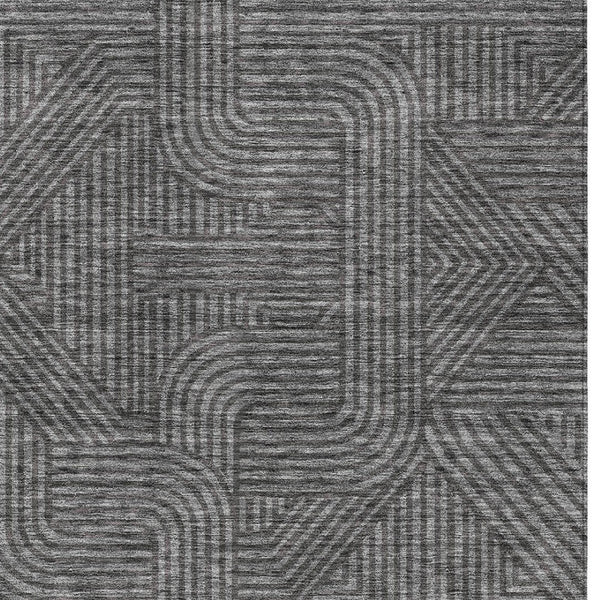 Homeroots 3' Artichoke Green And Ivory Abstract Washable Area Rug For Indoor And Outdoor Spaces, Durable Style 10' X 14' Polyester 594928