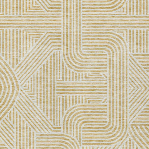 Homeroots 3' Artichoke Green And Ivory Abstract Washable Area Rug For Indoor And Outdoor Spaces, Durable Style 3' X 5' Polyester 594929