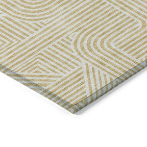 Homeroots 3' Artichoke Green And Ivory Abstract Washable Area Rug For Indoor And Outdoor Spaces, Durable Style 8' X 10' Polyester 594932