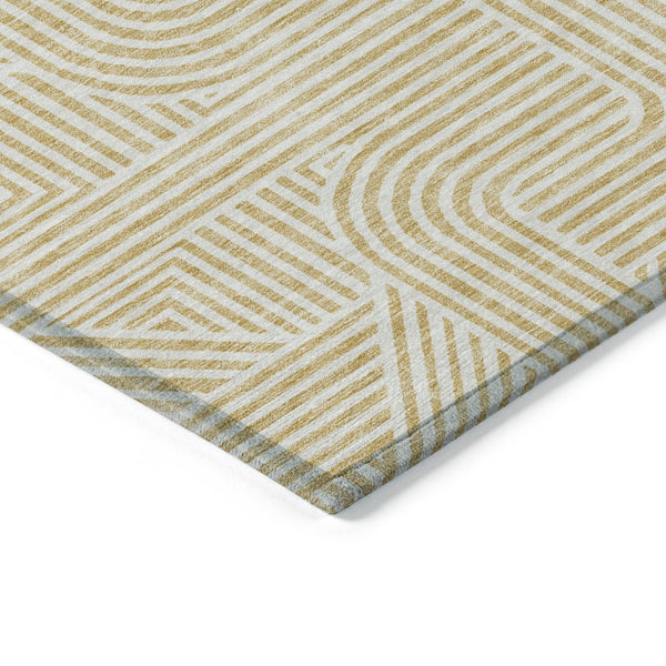 Homeroots 3' Artichoke Green And Ivory Abstract Washable Area Rug For Indoor And Outdoor Spaces, Durable Style 9' X 12' Polyester 594933