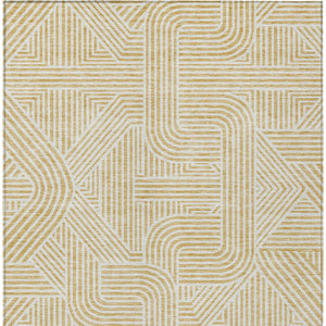 Homeroots 3' Artichoke Green And Ivory Abstract Washable Area Rug For Indoor And Outdoor Spaces, Durable Style 9' X 12' Polyester 594933