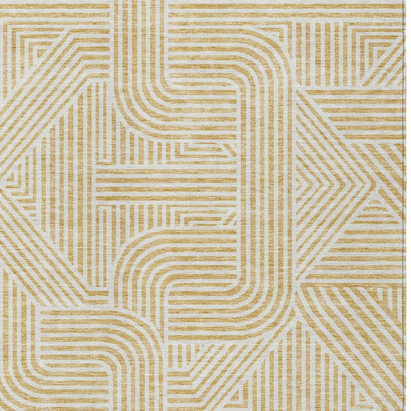 Homeroots 3' Artichoke Green And Ivory Abstract Washable Area Rug For Indoor And Outdoor Spaces, Durable Style 10' X 14' Polyester 594934