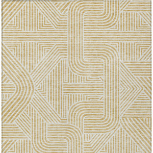 Homeroots 3' Artichoke Green And Ivory Abstract Washable Area Rug For Indoor And Outdoor Spaces, Durable Style 10' X 14' Polyester 594934