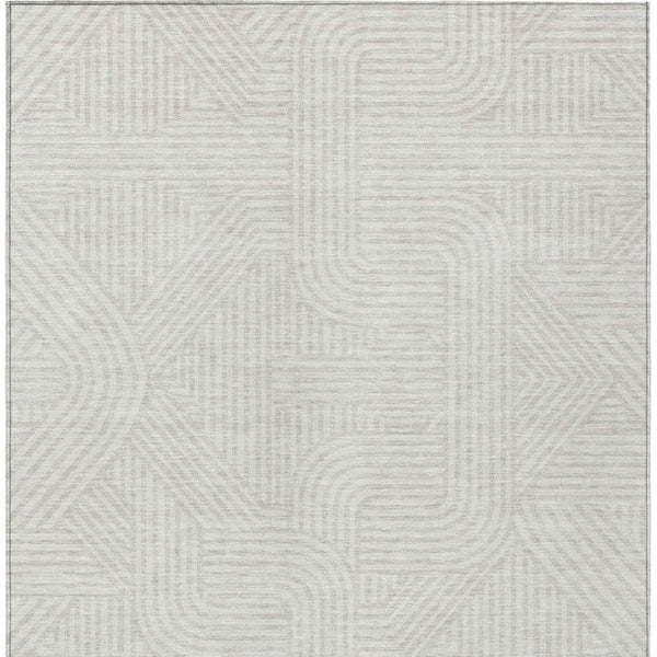 Homeroots 3' Artichoke Green And Ivory Abstract Washable Area Rug For Indoor And Outdoor Spaces, Durable Style 5' X 8' Polyester 594942