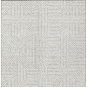Homeroots 3' Artichoke Green And Ivory Abstract Washable Area Rug For Indoor And Outdoor Spaces, Durable Style 9' X 12' Polyester 594945