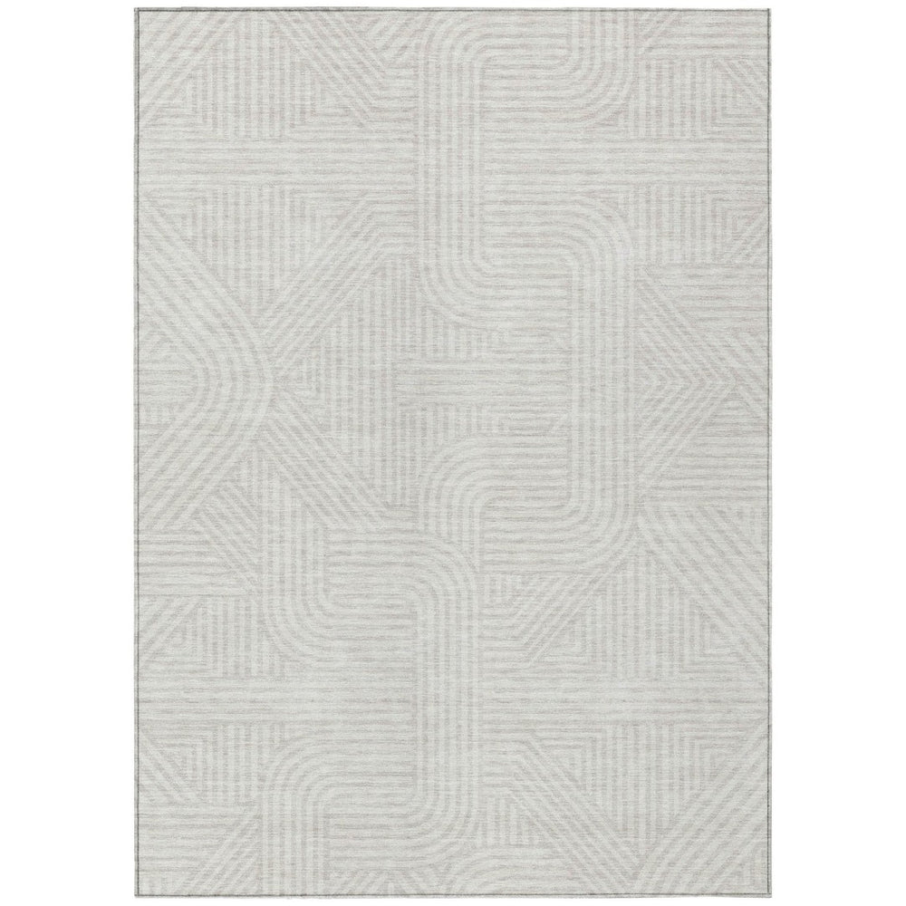 HomeRoots 9' X 12' Ivory and Gray Abstract Washable Area Rug – Stylish, Durable, Indoor/Outdoor Comfort Awaits! 594945