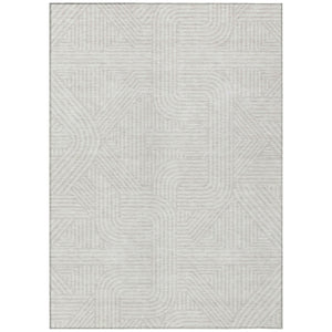 HomeRoots 9' X 12' Ivory and Gray Abstract Washable Area Rug – Stylish, Durable, Indoor/Outdoor Comfort Awaits! 594945