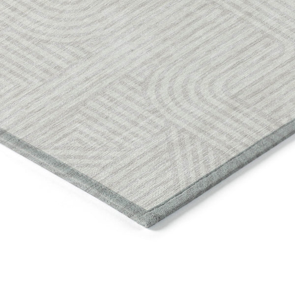 Homeroots 3' Artichoke Green And Ivory Abstract Washable Area Rug For Indoor And Outdoor Spaces, Durable Style 10' X 14' Polyester 594946