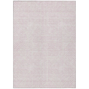 HomeRoots 5' Abstract Pink and Ivory Washable Area Rug - Durable, Stylish, and Perfect for Indoor or Outdoor Spaces 10' X 14' 594958