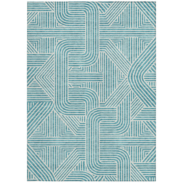 Homeroots 3' Artichoke Green And Ivory Abstract Washable Area Rug For Indoor And Outdoor Spaces, Durable Style 3' X 5' Polyester 594959