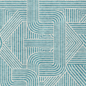 Homeroots 3' Artichoke Green And Ivory Abstract Washable Area Rug For Indoor And Outdoor Spaces, Durable Style 10' X 14' Polyester 594964