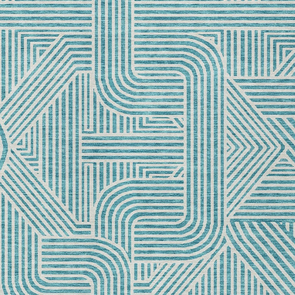 Homeroots 3' Artichoke Green And Ivory Abstract Washable Area Rug For Indoor And Outdoor Spaces, Durable Style 10' X 14' Polyester 594964