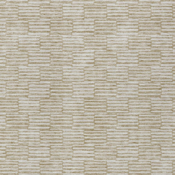 Homeroots 3' Stylish Beige And Ivory Geometric Washable Area Rug For Indoor And Outdoor Spaces, Durable Design 3' X 5' Polyester 594971