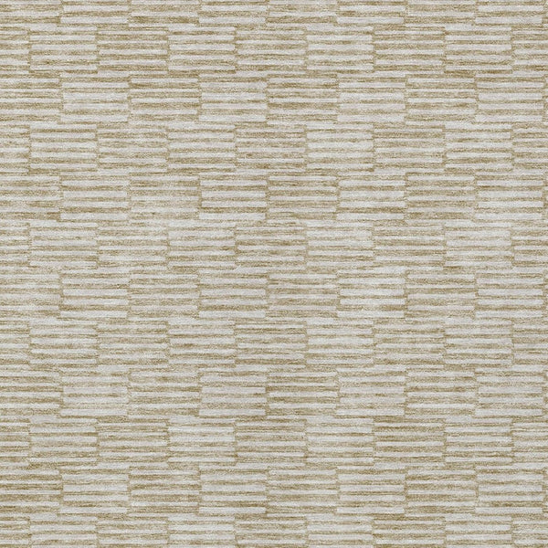 Homeroots 3' Stylish Beige And Ivory Geometric Washable Area Rug For Indoor And Outdoor Spaces, Durable Design 5' X 8' Polyester 594972
