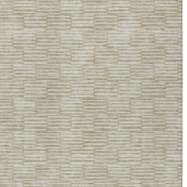HomeRoots 5' Beige and Ivory Geometric Indoor Outdoor Rug - Washable, Durable, and Stylish for Any Space 8' X 10' 594974