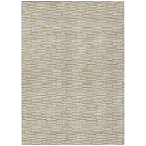 HomeRoots 9' X 12' Stylish Beige & Ivory Geometric Washable Area Rug for Indoor & Outdoor Spaces, Durable & Versatile 594975
