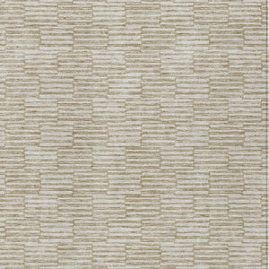 Homeroots 3' Stylish Beige And Ivory Geometric Washable Area Rug For Indoor And Outdoor Spaces, Durable Design 9' X 12' Polyester 594975