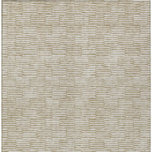 Homeroots 3' Stylish Beige And Ivory Geometric Washable Area Rug For Indoor And Outdoor Spaces, Durable Design 10' X 14' Polyester 594976